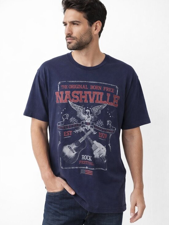 The 50 50 Shirt Other - The 50‑50 T‑Shirt Men’s Nashville Rock Festival 1978 Born Free CrewNeck Black XL